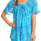 Sakkas Isayan Multi Color Embellished Tie Dye Sheer Cap Sleeve Tunic Top