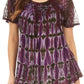 Sakkas Isayan Multi Color Embellished Tie Dye Sheer Cap Sleeve Tunic Top