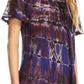 Sakkas Isayan Multi Color Embellished Tie Dye Sheer Cap Sleeve Tunic Top