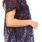 Sakkas Isayan Multi Color Embellished Tie Dye Sheer Cap Sleeve Tunic Top