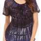 Sakkas Isayan Multi Color Embellished Tie Dye Sheer Cap Sleeve Tunic Top