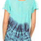 Sakkas Josea Relaxed Fit Tie Dye Embroidered Crepe Cap Sleeve Blouse | Cover Up