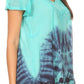 Sakkas Josea Relaxed Fit Tie Dye Embroidered Crepe Cap Sleeve Blouse | Cover Up