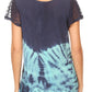 Sakkas Josea Relaxed Fit Tie Dye Embroidered Crepe Cap Sleeve Blouse | Cover Up