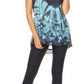 Sakkas Josea Relaxed Fit Tie Dye Embroidered Crepe Cap Sleeve Blouse | Cover Up