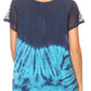 Sakkas Josea Relaxed Fit Tie Dye Embroidered Crepe Cap Sleeve Blouse | Cover Up