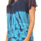 Sakkas Josea Relaxed Fit Tie Dye Embroidered Crepe Cap Sleeve Blouse | Cover Up