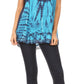 Sakkas Josea Relaxed Fit Tie Dye Embroidered Crepe Cap Sleeve Blouse | Cover Up
