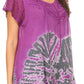 Sakkas Josea Relaxed Fit Tie Dye Embroidered Crepe Cap Sleeve Blouse | Cover Up