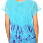 Sakkas Josea Relaxed Fit Tie Dye Embroidered Crepe Cap Sleeve Blouse | Cover Up