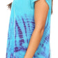 Sakkas Josea Relaxed Fit Tie Dye Embroidered Crepe Cap Sleeve Blouse | Cover Up