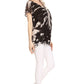 Sakkas Josea Relaxed Fit Tie Dye Embroidered Crepe Cap Sleeve Blouse | Cover Up