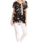 Sakkas Josea Relaxed Fit Tie Dye Embroidered Crepe Cap Sleeve Blouse | Cover Up