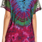 Sakkas Josea Relaxed Fit Tie Dye Embroidered Crepe Cap Sleeve Blouse | Cover Up