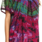 Sakkas Josea Relaxed Fit Tie Dye Embroidered Crepe Cap Sleeve Blouse | Cover Up