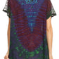 Sakkas Josea Relaxed Fit Tie Dye Embroidered Crepe Cap Sleeve Blouse | Cover Up