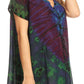 Sakkas Josea Relaxed Fit Tie Dye Embroidered Crepe Cap Sleeve Blouse | Cover Up