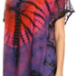 Sakkas Josea Relaxed Fit Tie Dye Embroidered Crepe Cap Sleeve Blouse | Cover Up