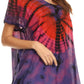 Sakkas Josea Relaxed Fit Tie Dye Embroidered Crepe Cap Sleeve Blouse | Cover Up