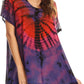 Sakkas Josea Relaxed Fit Tie Dye Embroidered Crepe Cap Sleeve Blouse | Cover Up