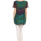 Sakkas Josea Relaxed Fit Tie Dye Embroidered Crepe Cap Sleeve Blouse | Cover Up