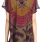 Sakkas Josea Relaxed Fit Tie Dye Embroidered Crepe Cap Sleeve Blouse | Cover Up