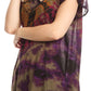 Sakkas Josea Relaxed Fit Tie Dye Embroidered Crepe Cap Sleeve Blouse | Cover Up