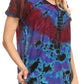 Sakkas Josea Relaxed Fit Tie Dye Embroidered Crepe Cap Sleeve Blouse | Cover Up