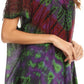 Sakkas Josea Relaxed Fit Tie Dye Embroidered Crepe Cap Sleeve Blouse | Cover Up
