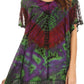 Sakkas Josea Relaxed Fit Tie Dye Embroidered Crepe Cap Sleeve Blouse | Cover Up
