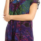 Sakkas Josea Relaxed Fit Tie Dye Embroidered Crepe Cap Sleeve Blouse | Cover Up
