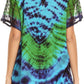 Sakkas Josea Relaxed Fit Tie Dye Embroidered Crepe Cap Sleeve Blouse | Cover Up