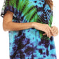 Sakkas Josea Relaxed Fit Tie Dye Embroidered Crepe Cap Sleeve Blouse | Cover Up