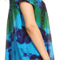 Sakkas Josea Relaxed Fit Tie Dye Embroidered Crepe Cap Sleeve Blouse | Cover Up