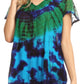 Sakkas Josea Relaxed Fit Tie Dye Embroidered Crepe Cap Sleeve Blouse | Cover Up