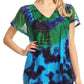 Sakkas Josea Relaxed Fit Tie Dye Embroidered Crepe Cap Sleeve Blouse | Cover Up