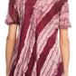 Sakkas Valencia Tie Dye Sheer Cap Sleeve Embellished Drawstring Scoop Neck Top