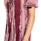 Sakkas Valencia Tie Dye Sheer Cap Sleeve Embellished Drawstring Scoop Neck Top