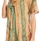 Sakkas Valencia Tie Dye Sheer Cap Sleeve Embellished Drawstring Scoop Neck Top