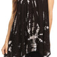 Sakkas Nalu Sleeveless Relaxed Fit Multi Color Tie Dye V-Neck Blouse | Cover Up
