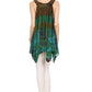 Sakkas Nalu Sleeveless Relaxed Fit Multi Color Tie Dye V-Neck Blouse | Cover Up
