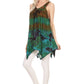Sakkas Nalu Sleeveless Relaxed Fit Multi Color Tie Dye V-Neck Blouse | Cover Up