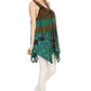 Sakkas Nalu Sleeveless Relaxed Fit Multi Color Tie Dye V-Neck Blouse | Cover Up