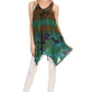 Sakkas Nalu Sleeveless Relaxed Fit Multi Color Tie Dye V-Neck Blouse | Cover Up