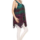 Sakkas Nalu Sleeveless Relaxed Fit Multi Color Tie Dye V-Neck Blouse | Cover Up