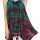 Sakkas Nalu Sleeveless Relaxed Fit Multi Color Tie Dye V-Neck Blouse | Cover Up