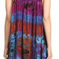 Sakkas Nalu Sleeveless Relaxed Fit Multi Color Tie Dye V-Neck Blouse | Cover Up