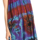 Sakkas Nalu Sleeveless Relaxed Fit Multi Color Tie Dye V-Neck Blouse | Cover Up