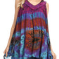 Sakkas Nalu Sleeveless Relaxed Fit Multi Color Tie Dye V-Neck Blouse | Cover Up