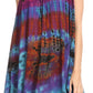 Sakkas Nalu Sleeveless Relaxed Fit Multi Color Tie Dye V-Neck Blouse | Cover Up